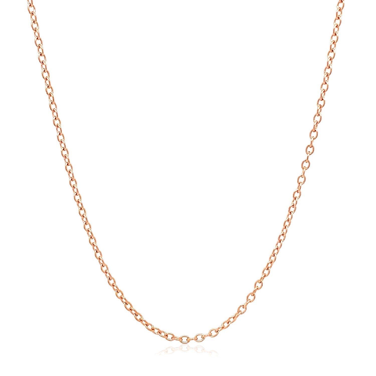 18k Rose Gold Round Oval Link Chain 1.5mm by Bids.com