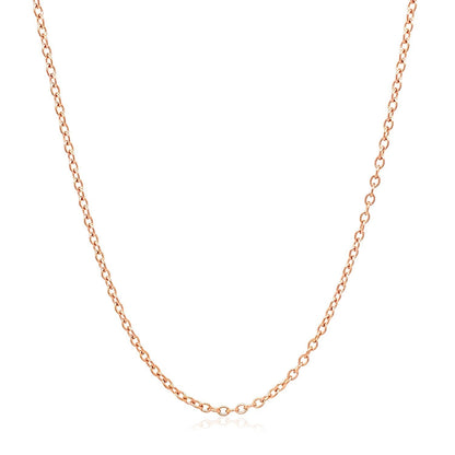 18k Rose Gold Round Oval Link Chain 1.5mm by Bids.com