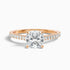 Lea 3.5 Carat Cushion Cut Side Stone Pave Lab Grown Diamond Ring in 14k Rose Gold  DestGlow
