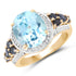 14K Yellow Gold Plated 5.80 Carat Genuine Blue Topaz & Blue Sapphire .925 Sterling Silver Ring  DestGlow