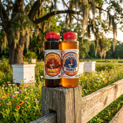 Raw Honey &amp; Hot Honey Duo - Sweet Heat 2-Pack Gift Set | Small Batch Farm Grown | Lady May by The Lady May