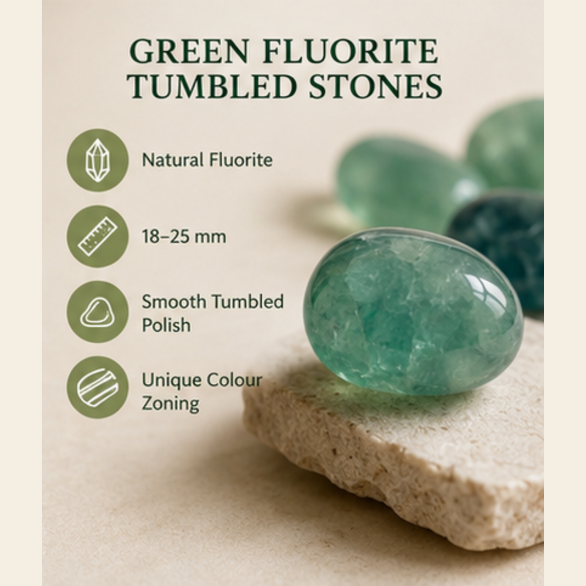 Green Fluorite Tumbled Crystals (Bring Balance and Clearing)