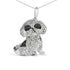 .925 Sterling Silver 1 1/4 Cttw Diamond Shih Tzu Dog Pendant Necklace 18 inch (Black and I-J Color, I2-I3 Clarity) by Bids.com