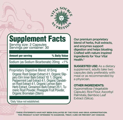 Debloat Support Capsules -AiRi- Vital Source Nutrition