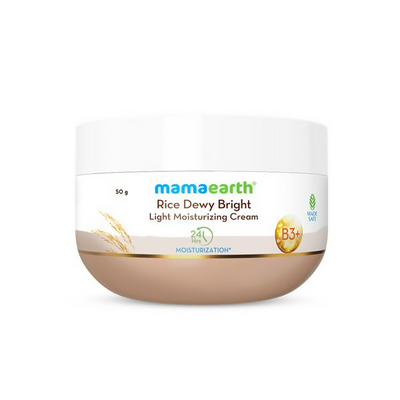 Mamaearth Rice Dewy Bright Light Moisturizing Cream with Rice Water & Niacinamide For Glass-Skin