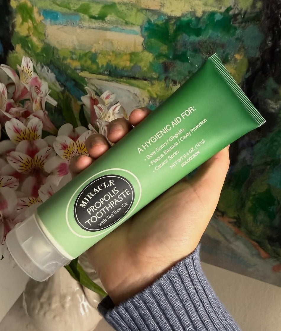 Holocuren Miracle Propolis Toothpaste 2-Pack, Tea Tree Oil, Fluoride-Free, 12.8 oz (2 x 6.4 oz) by HOLOCUREN - Official Website