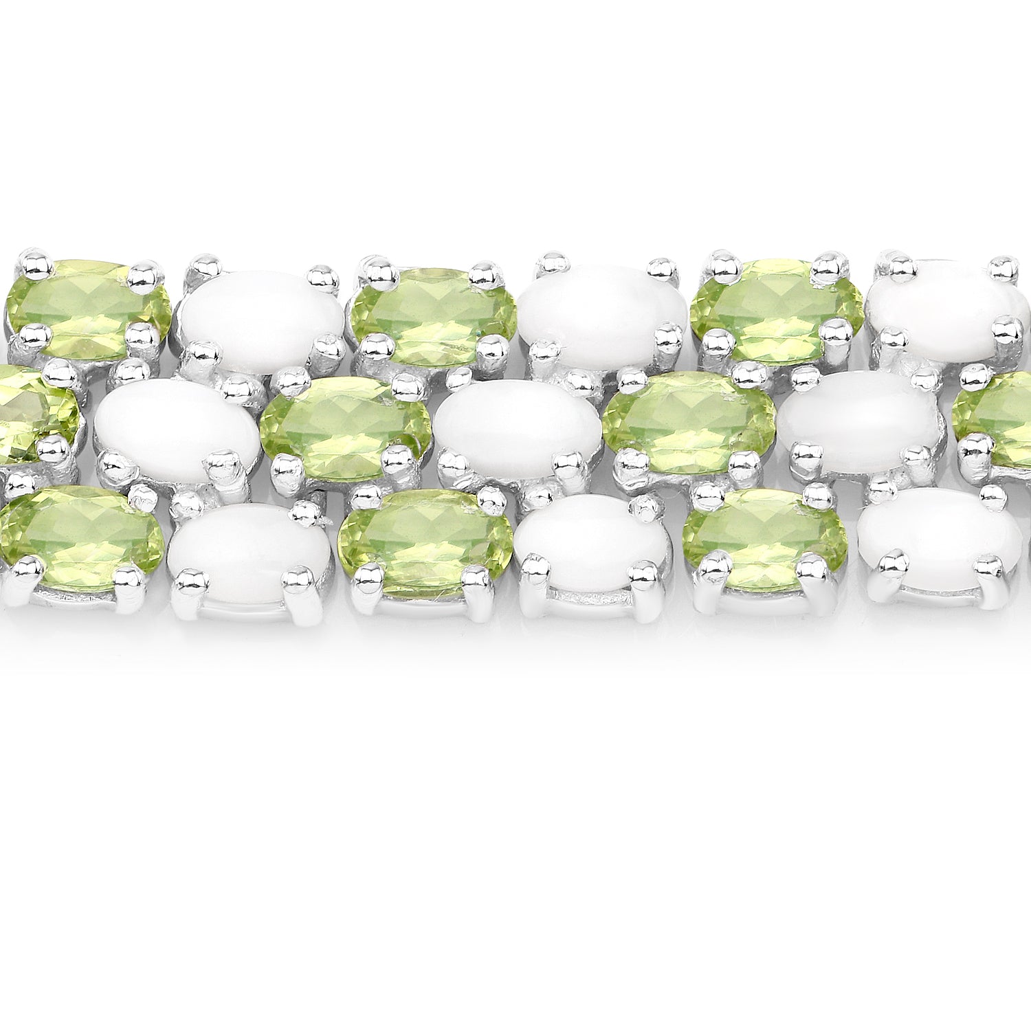 19.73 Carat Genuine Opal and Peridot .925 Sterling Silver Bracelet by Bids.com