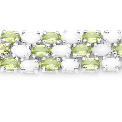 19.73 Carat Genuine Opal and Peridot .925 Sterling Silver Bracelet by Bids.com