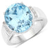 8.36 Carat Genuine Blue Topaz and White Zircon .925 Sterling Silver Ring by Bids.com