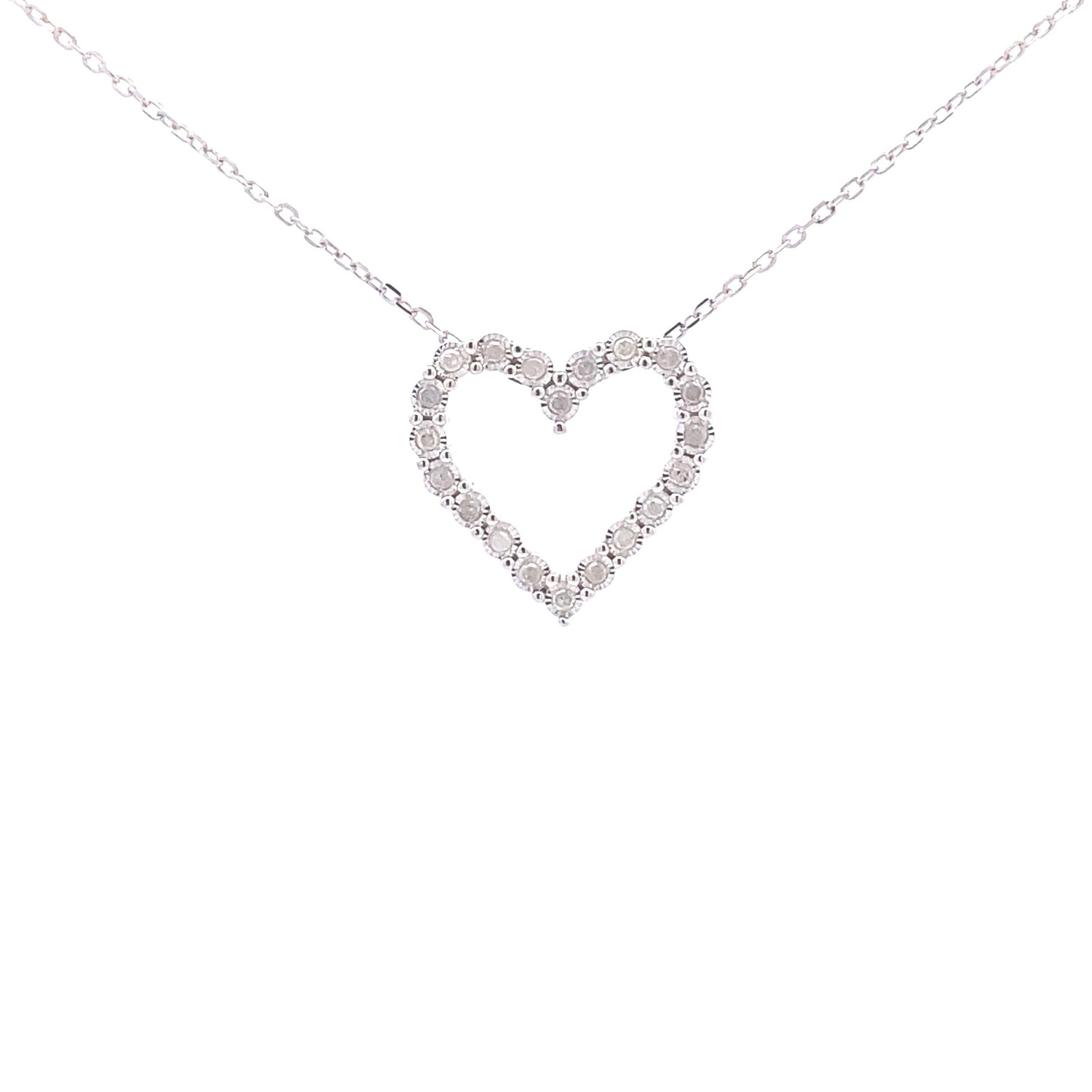 .25ct Diamond Heart Love Pendant Sterling Silver by Bids.com