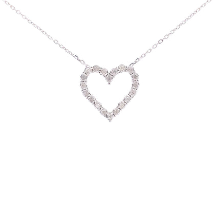 .25ct Diamond Heart Love Pendant Sterling Silver by Bids.com
