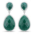 19.42 Carat Dyed Emerald and White Topaz .925 Sterling Silver Earrings by Bids.com