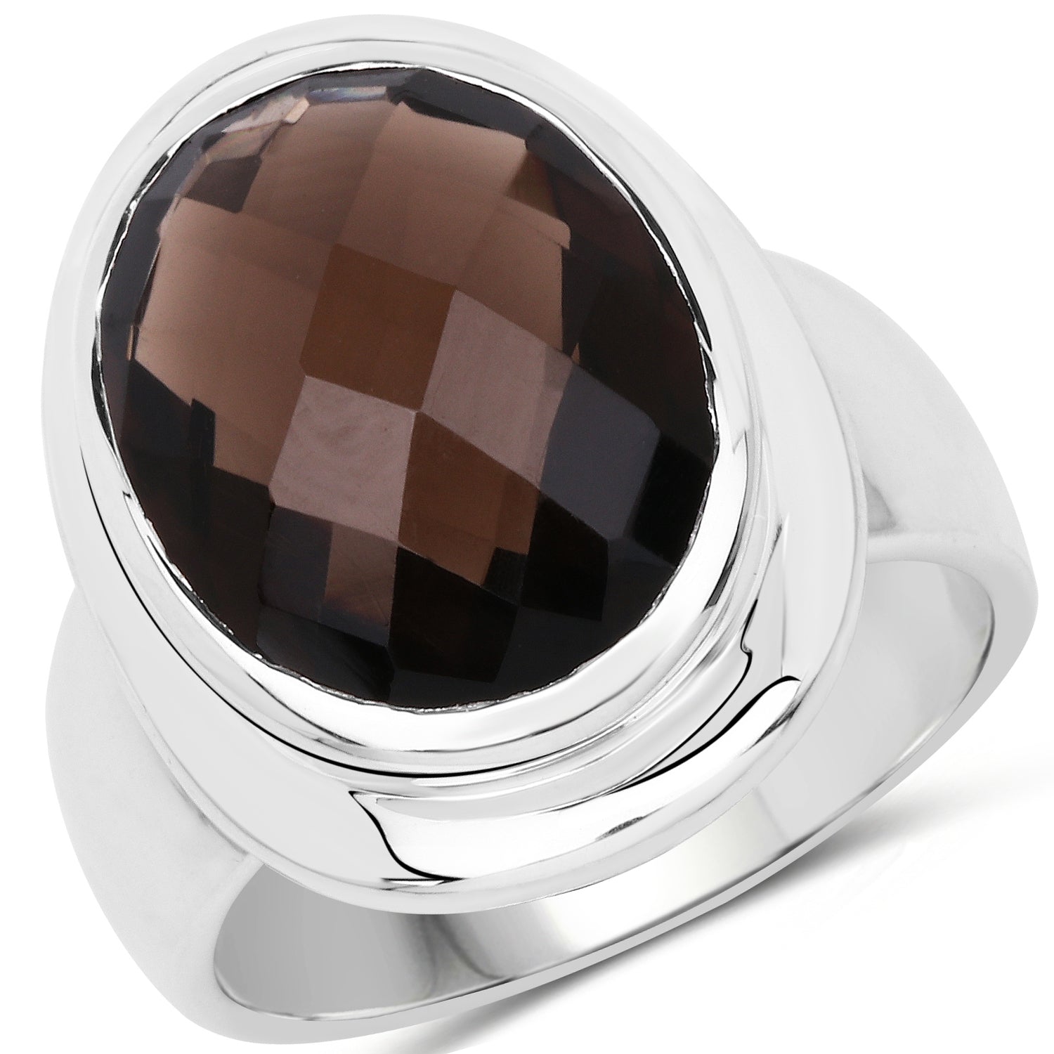 7.90 Carat Genuine Smoky Quartz .925 Sterling Silver Ring by Bids.com