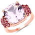 5.90 Carat Genuine Pink Amethyst and Rhodolite .925 Sterling Silver Ring  DestGlow