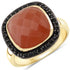 6.74 Carat Genuine Peach Moonstone and Black Spinel .925 Sterling Silver Ring by Bids.com
