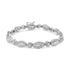 .925 Sterling Silver 1 cttw Diamond Double Leaf and Bezel Link Bracelet (I-J Clarity, I2-I3 Color) - Size 7.25" by Bids.com