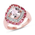 14K Rose Gold Plated 3.11 Carat Genuine Morganite, Pink Tourmaline & White Topaz .925 Sterling Silver Ring by Bids.com