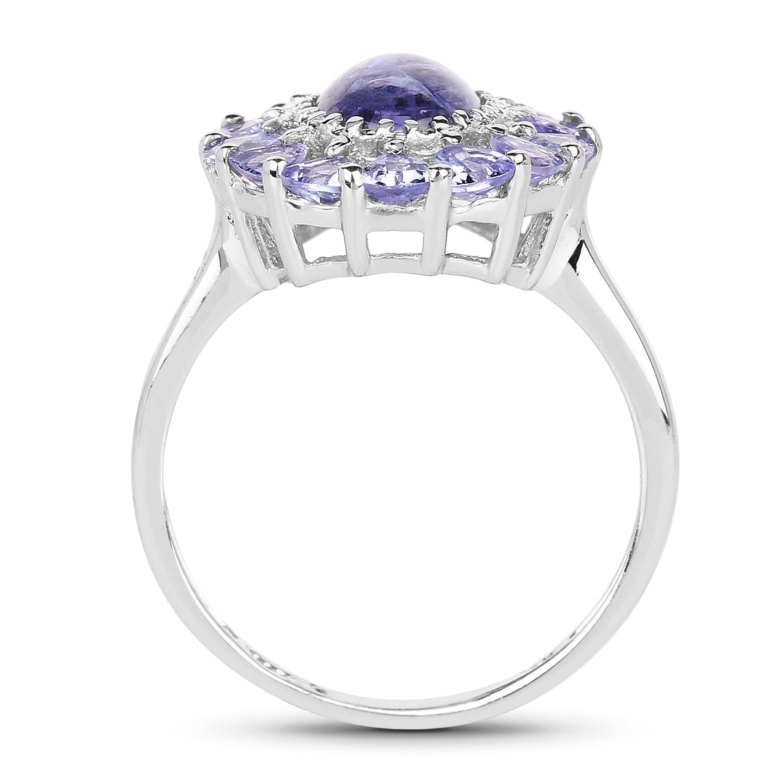 3.85 Carat Genuine Tanzanite .925 Sterling Silver Ring by Bids.com