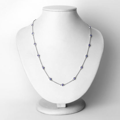1.80 Carat Genuine Tanzanite .925 Sterling Silver Necklace by Bids.com