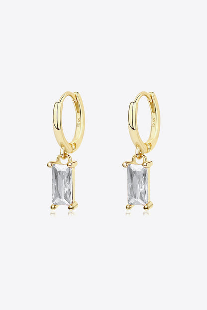 Retro Pure Sterling Silver Cubic Zirconia Drop Earrings - DestGlow
