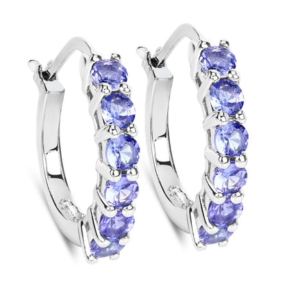 1.20 Carat Genuine Tanzanite .925 Sterling Silver Earrings  DestGlow