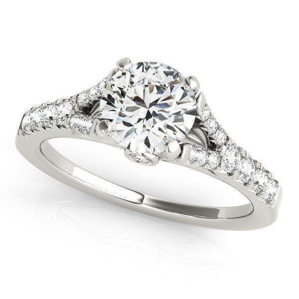 14k White Gold Split Shank Prong Set Diamond Engagement Ring (1 3/8 cttw) by Bids.com
