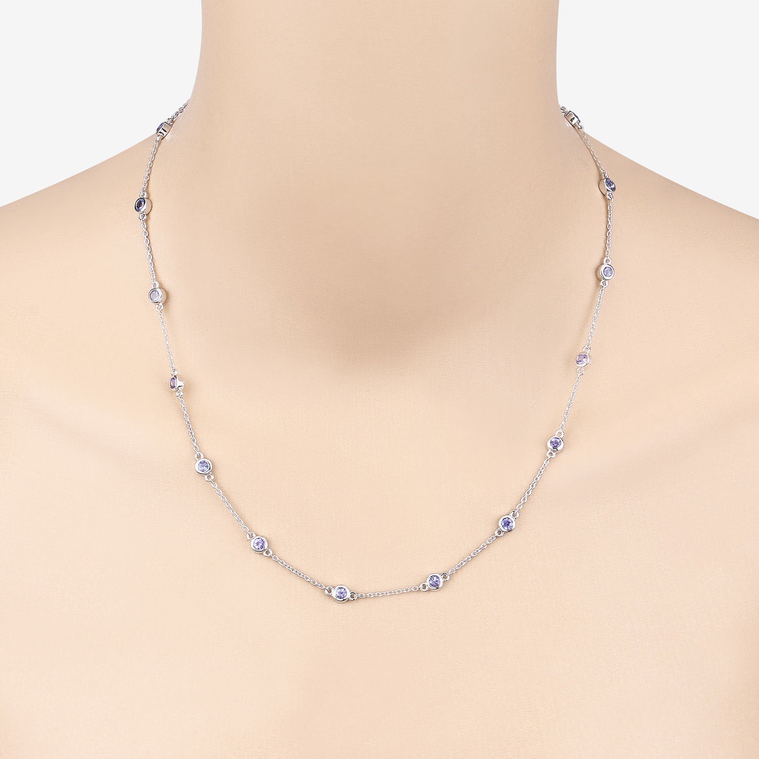 1.80 Carat Genuine Tanzanite .925 Sterling Silver Necklace by Bids.com
