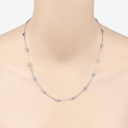 1.80 Carat Genuine Tanzanite .925 Sterling Silver Necklace by Bids.com