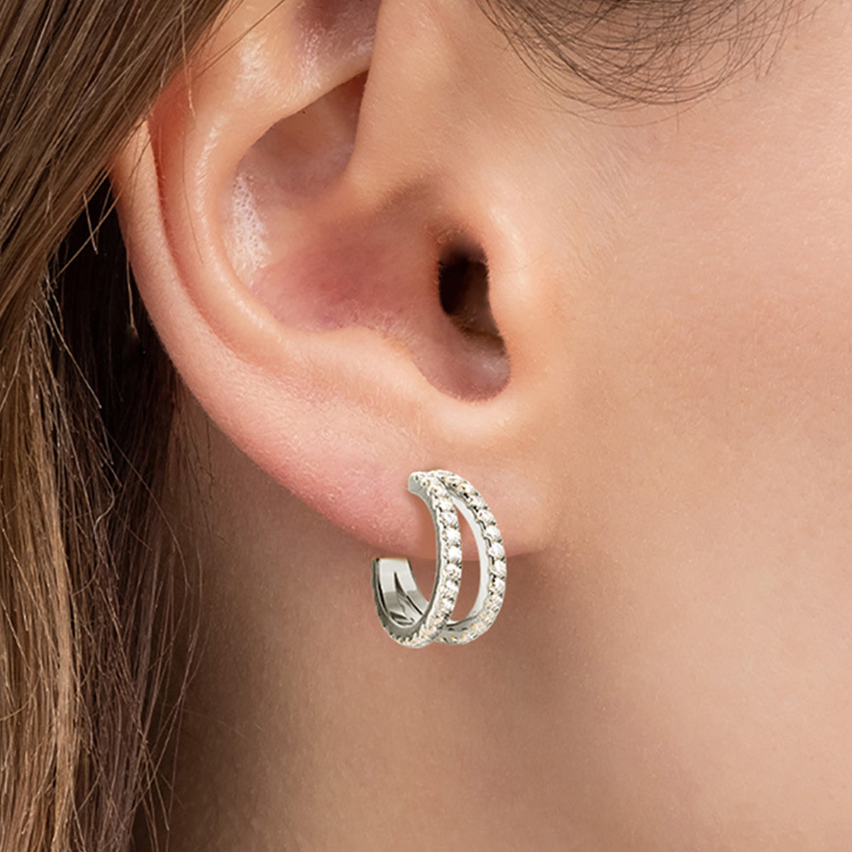 Sparkala™ Pure Sterling Silver C-Hoop Earrings by Sparkala