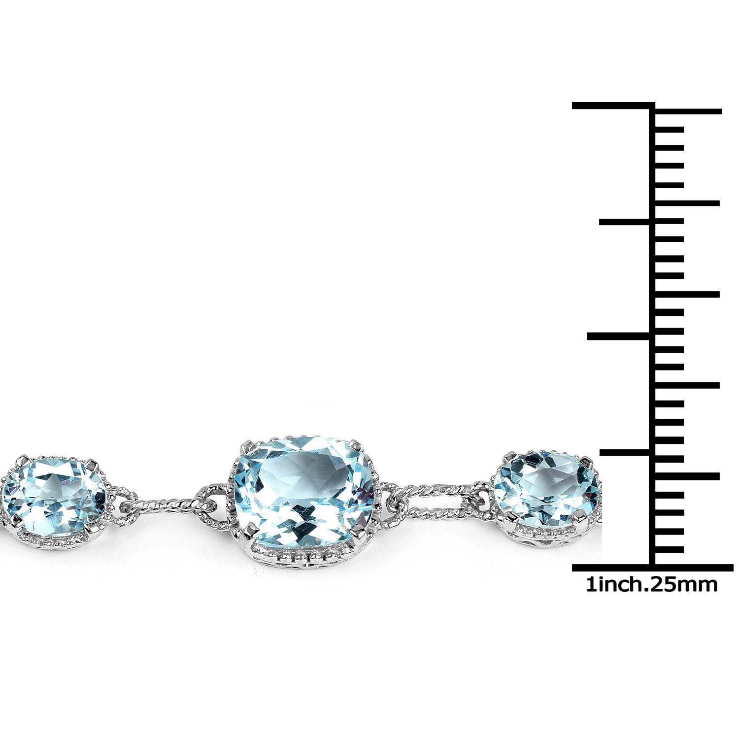 20.70 Carat Genuine Blue Topaz .925 Sterling Silver Bracelet  DestGlow