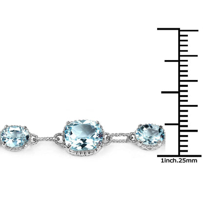 20.70 Carat Genuine Blue Topaz .925 Sterling Silver Bracelet  DestGlow