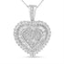 10K White Gold 1 cttw Multi Cut 1 cttw Diamond Heart Pendant Necklace (H-I, I1-I2) by Bids.com