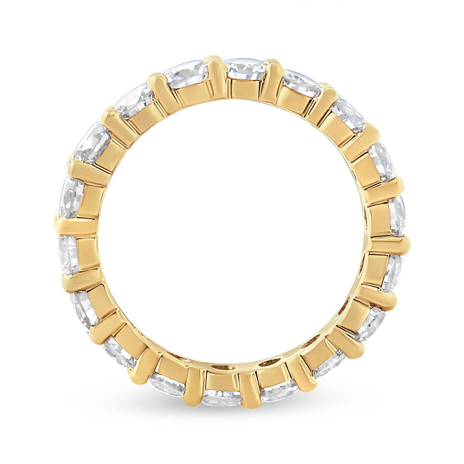 14K Yellow Gold 3.00 Cttw Shared Prong Set Round Cut Diamond Eternity Band (J-K Color, VS1-VS2 Clarity) - Ring Size 7 by Bids.com