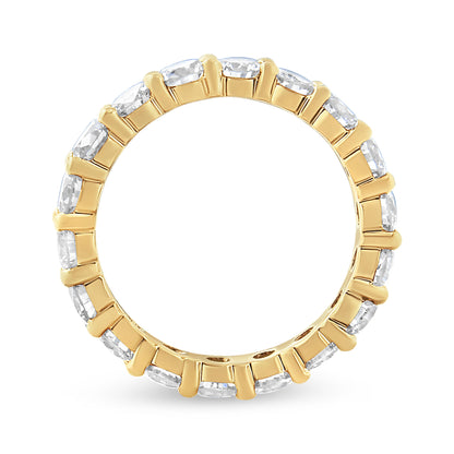 14K Yellow Gold 3.00 Cttw Shared Prong Set Round Cut Diamond Eternity Band (J-K Color, VS1-VS2 Clarity) - Ring Size 7 by Bids.com