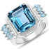 8.17 Carat Genuine London Blue Topaz and Swiss Blue Topaz 14K White Gold Ring by Bids.com