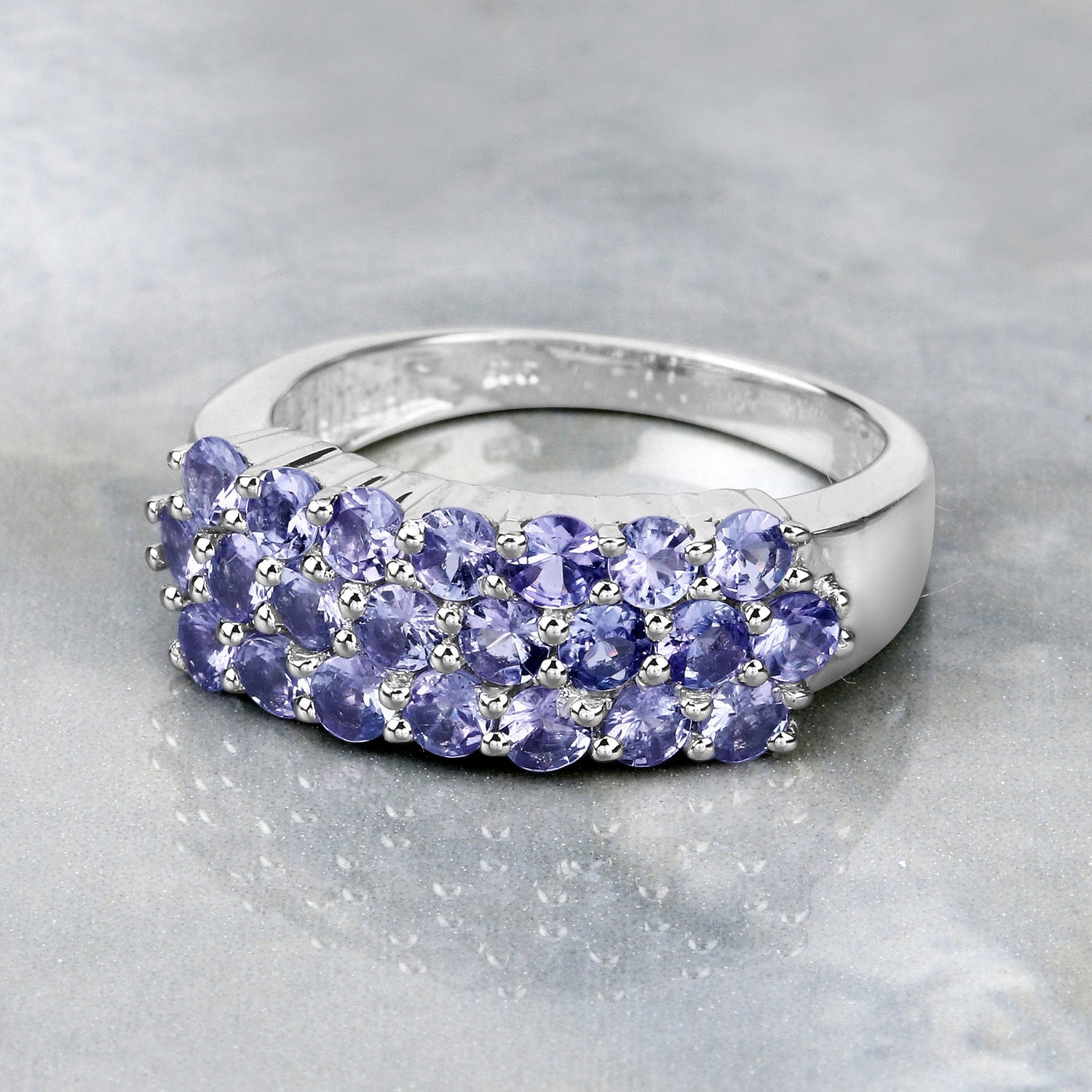 1.54 Carat Genuine Tanzanite .925 Sterling Silver Ring by Bids.com