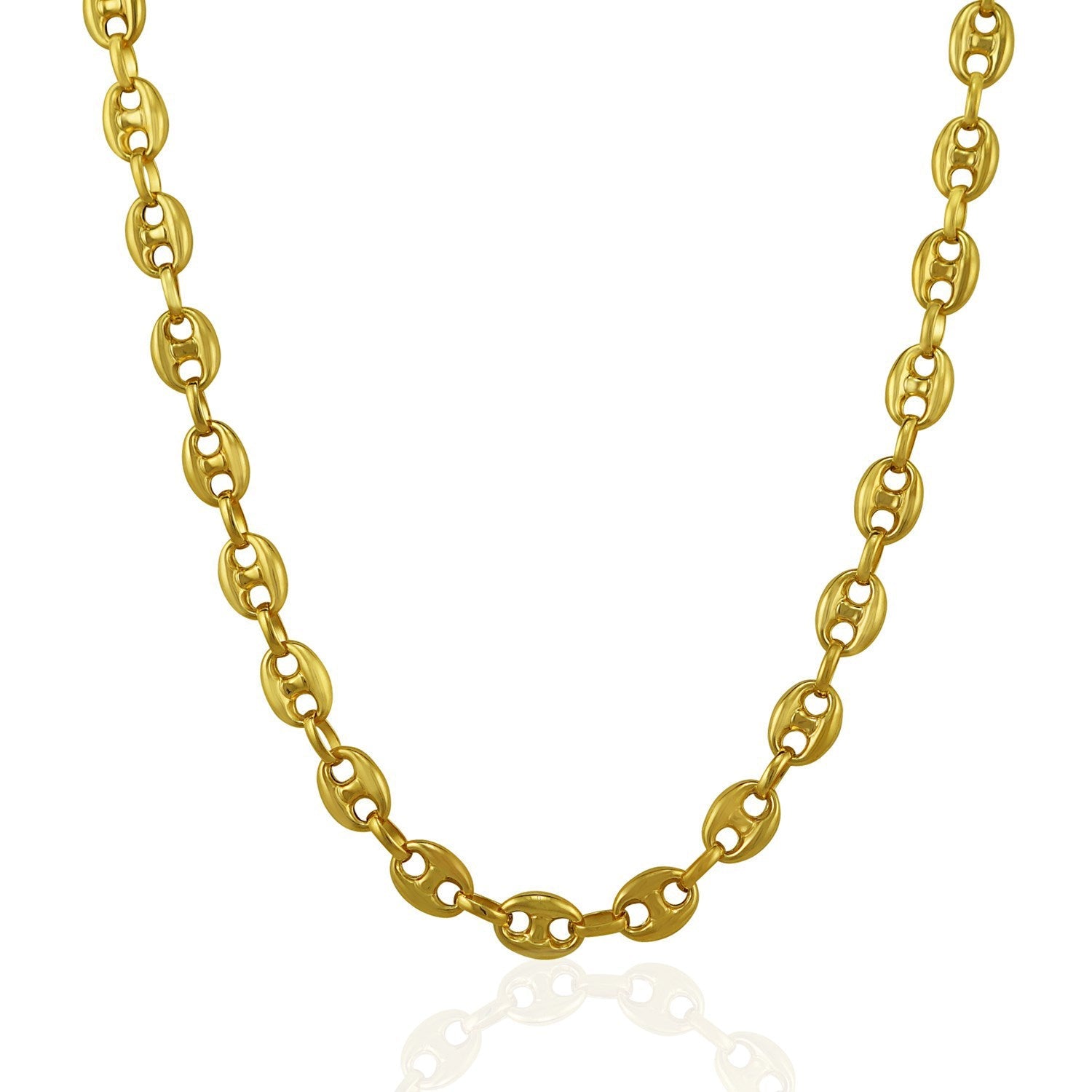 6.9mm 14k Yellow Gold Puffed Mariner Link Chain by Bids.com