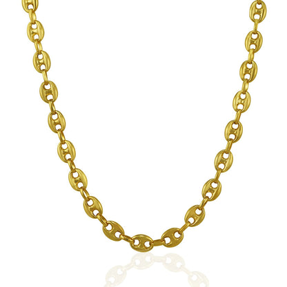 6.9mm 14k Yellow Gold Puffed Mariner Link Chain by Bids.com