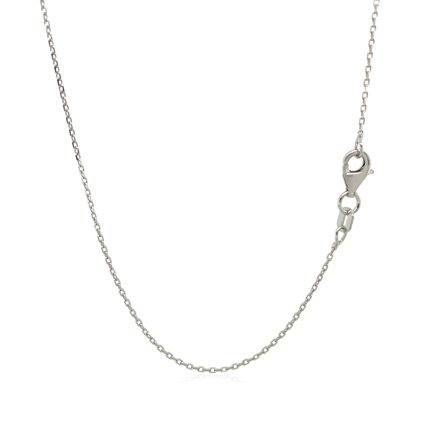 10k White Diamond Cut Cable Link Chain (0.87 mm) by Bids.com