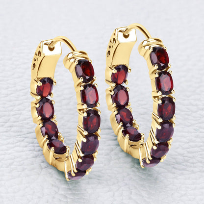 4.00 Carat Genuine Garnet .925 Sterling Silver Earrings by Bids.com