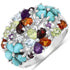4.03 Carat Genuine Multi Stones .925 Sterling Silver Ring by Bids.com