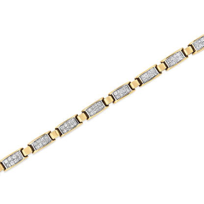 14K Yellow Gold 2 1/2 Cttw Princess-Cut Diamond Link Tennis Bracelet (H-I Color, SI2-I1 Clarity) - 7.25" by Bids.com