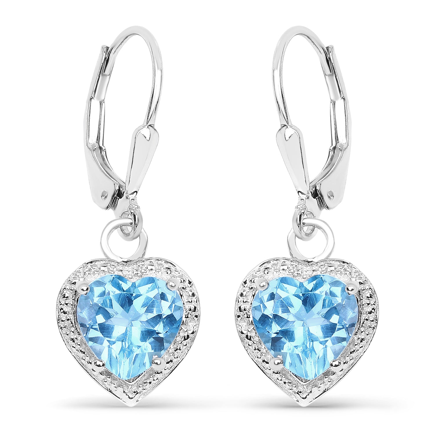 4.20 Carat Genuine Swiss Blue Topaz .925 Sterling Silver Earrings  DestGlow