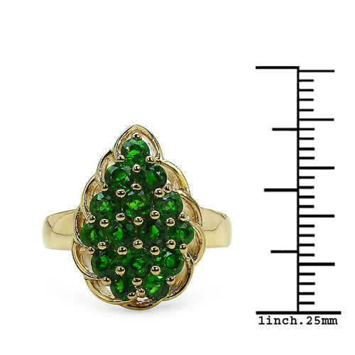 1.71 Carat Genuine Chrome Diopside .925 Sterling Silver Ring by Bids.com