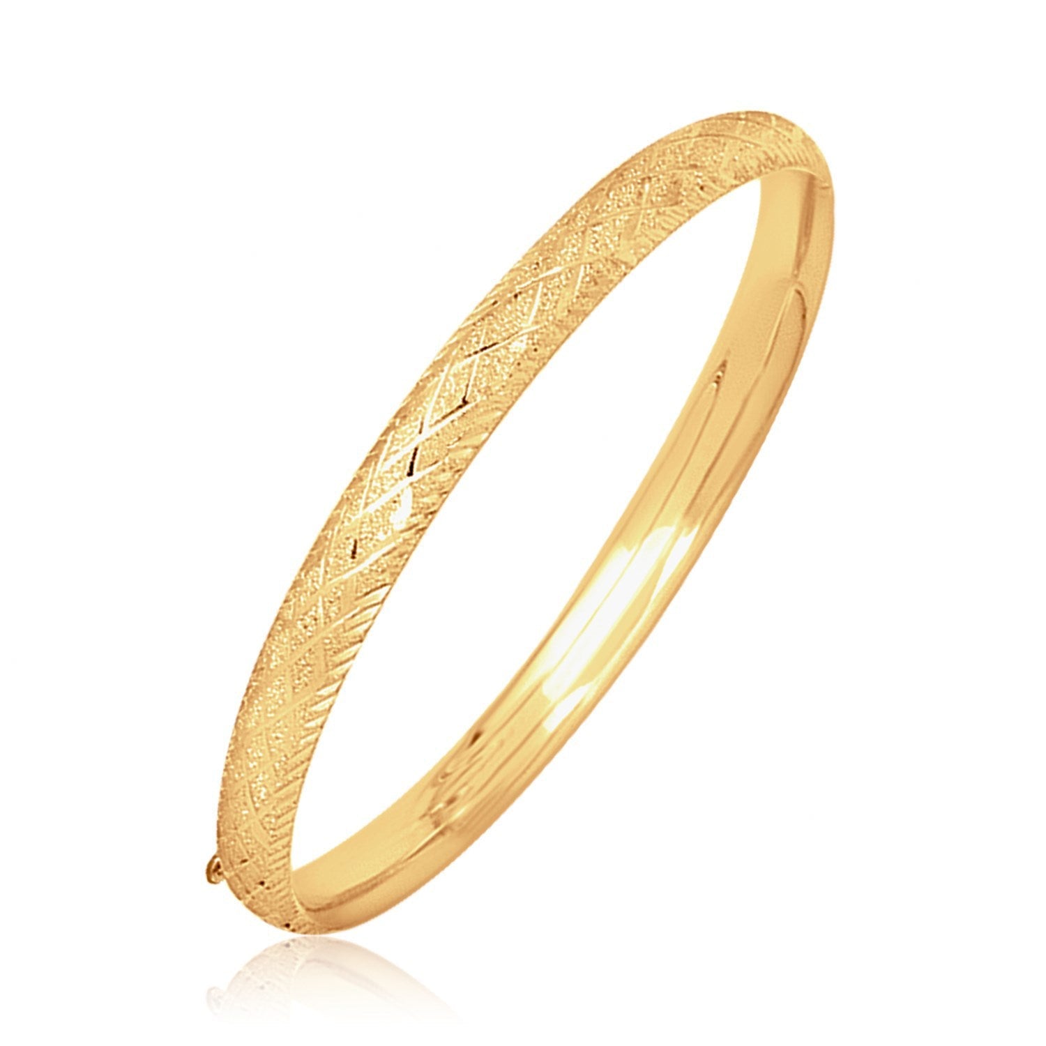 14k Yellow Gold Diamond Cut Design Dome Motif Children&