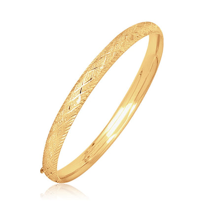 14k Yellow Gold Diamond Cut Design Dome Motif Children&