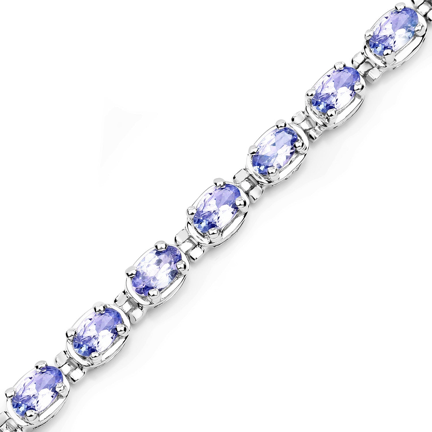 6.00 Carat Genuine Tanzanite .925 Sterling Silver Bracelet by Bids.com