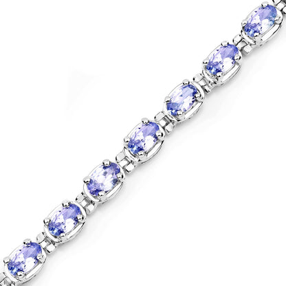 6.00 Carat Genuine Tanzanite .925 Sterling Silver Bracelet by Bids.com
