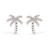 10K White Gold 1/10 Cttw Diamond Encrusted Palm Tree Stud Earrings (H-I Color, I1-I2 Clarity) by Bids.com