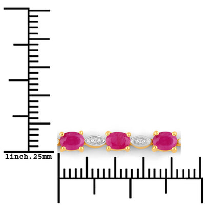 2.01 Carat Genuine Ruby and White Diamond .925 Sterling Silver Bracelet by Bids.com
